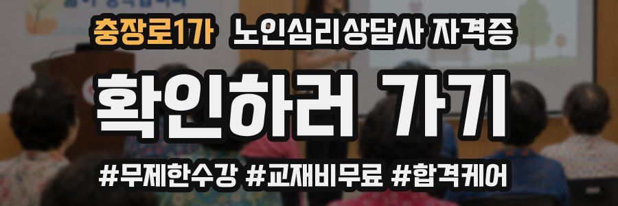 충장로1가 노인 심리 상담사 자격증