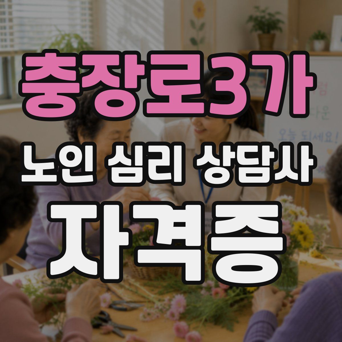 충장로3가 노인 심리 상담사 자격증