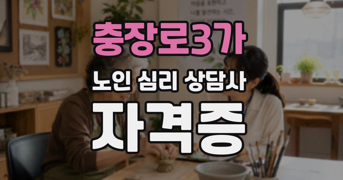 충장로3가 노인 심리 상담사 자격증