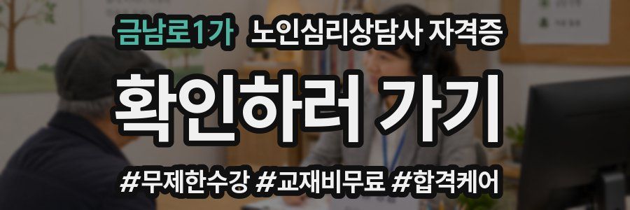 금남로1가 노인 심리 상담사 자격증