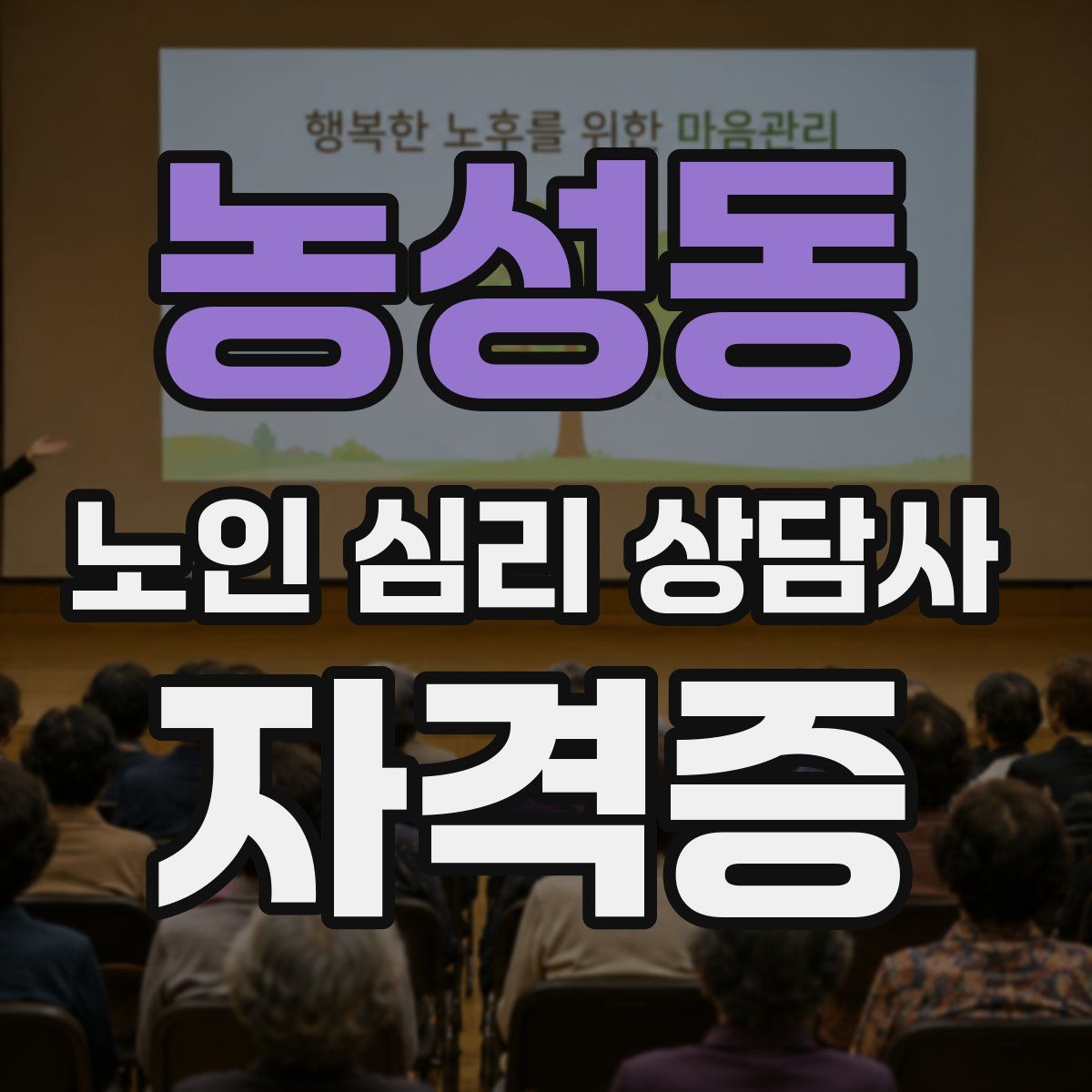 농성동 노인 심리 상담사 자격증