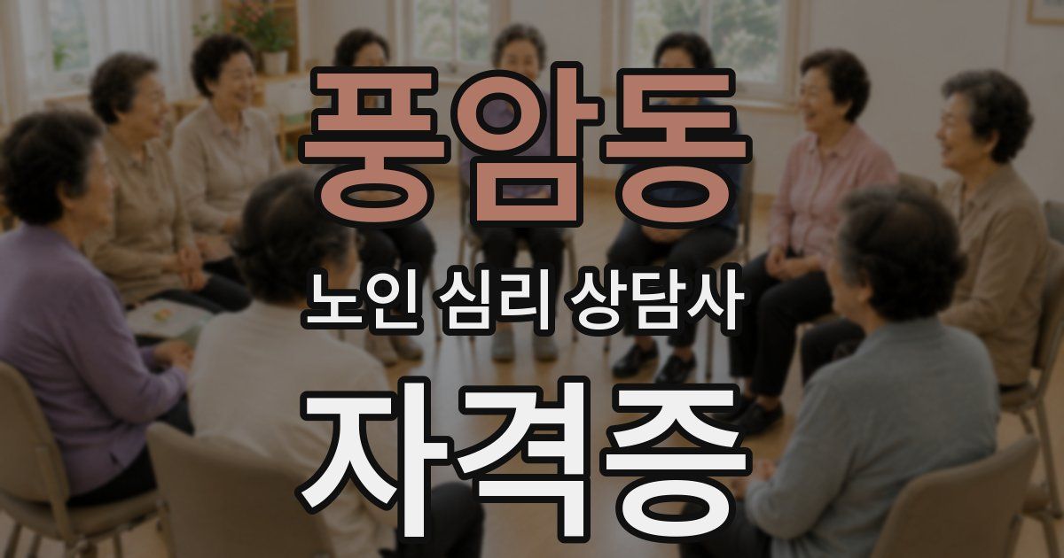 풍암동 노인 심리 상담사 자격증