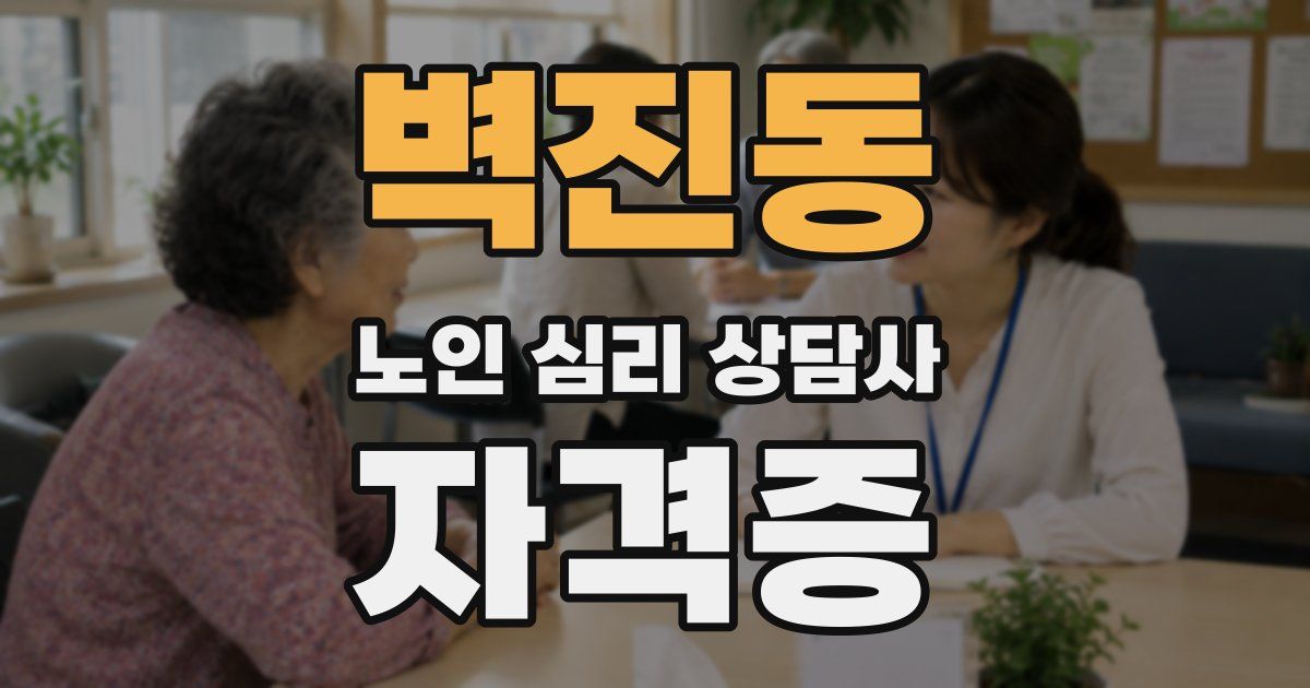 벽진동 노인 심리 상담사 자격증