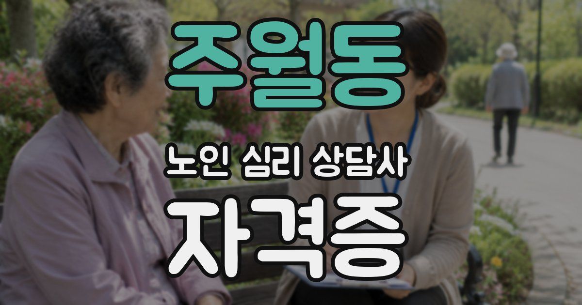 주월동 노인 심리 상담사 자격증