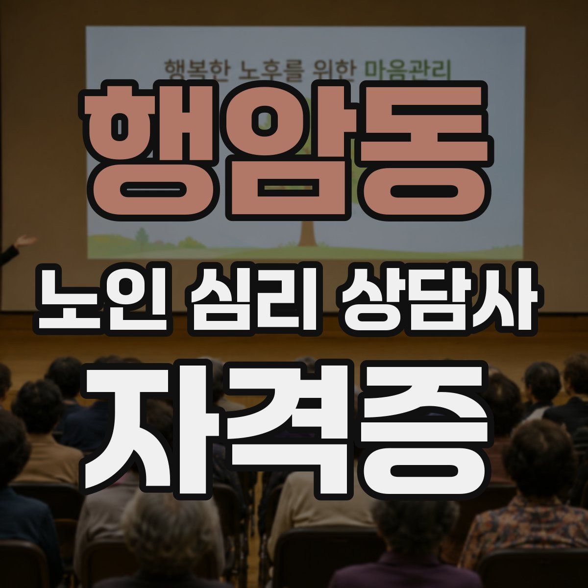 행암동 노인 심리 상담사 자격증