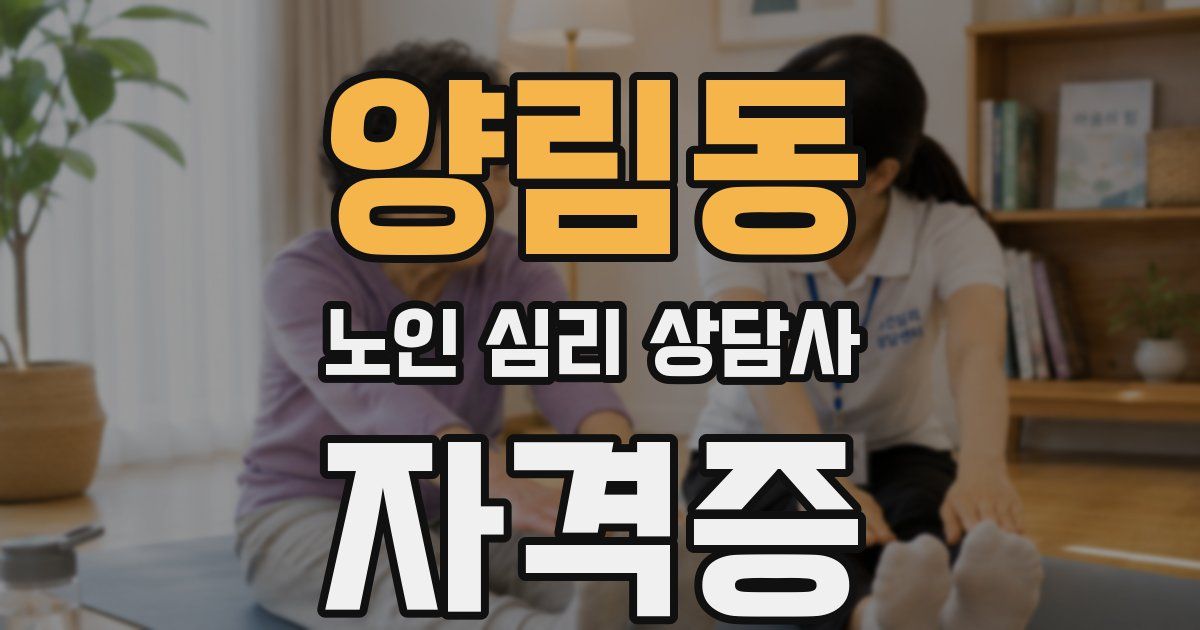 양림동 노인 심리 상담사 자격증