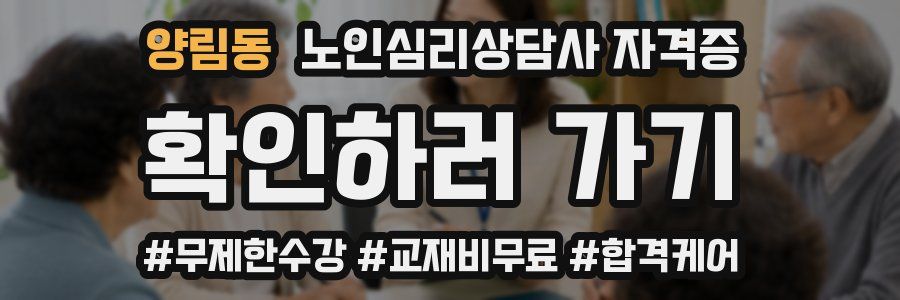 양림동 노인 심리 상담사 자격증