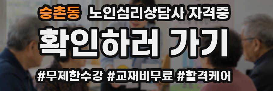 승촌동 노인 심리 상담사 자격증