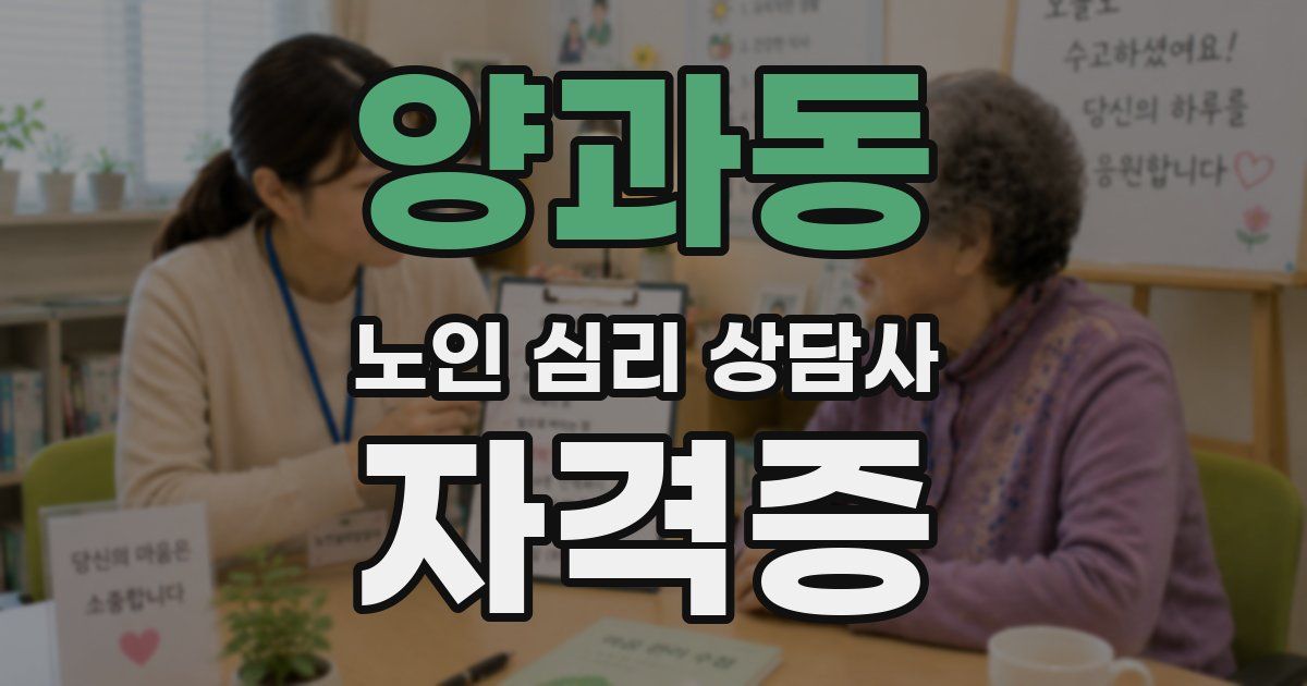 양과동 노인 심리 상담사 자격증