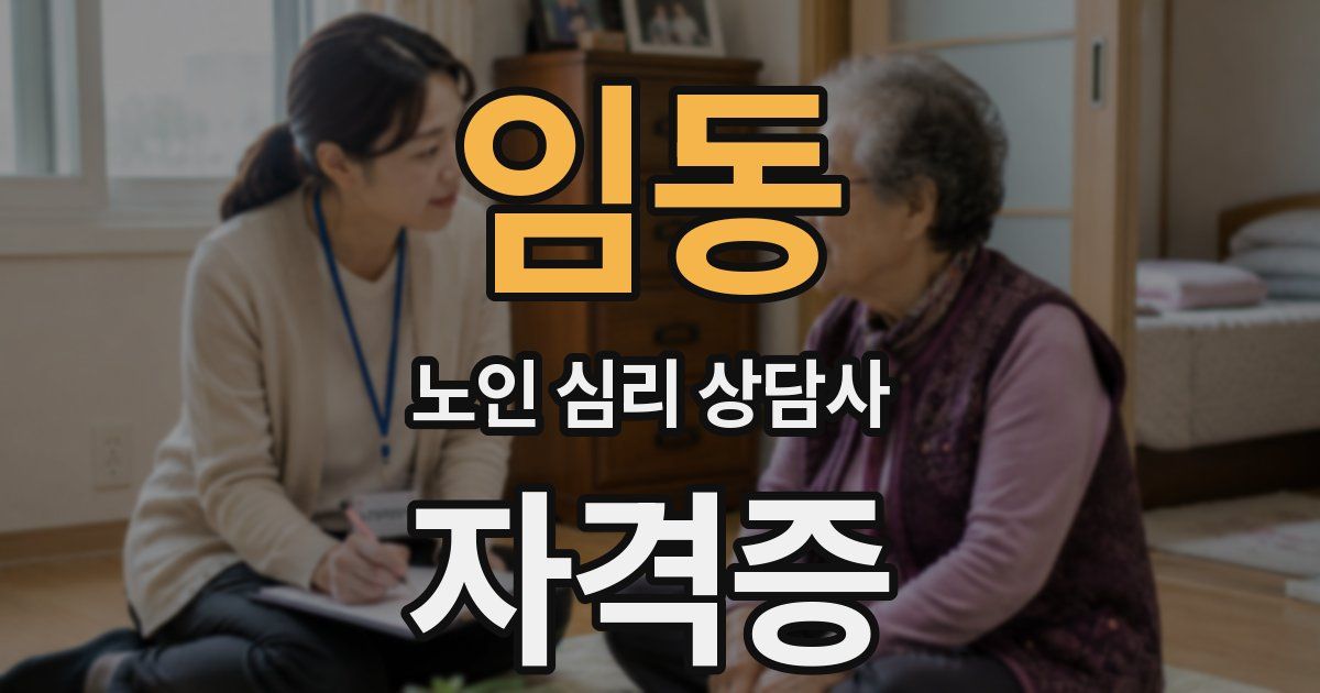 임동 노인 심리 상담사 자격증