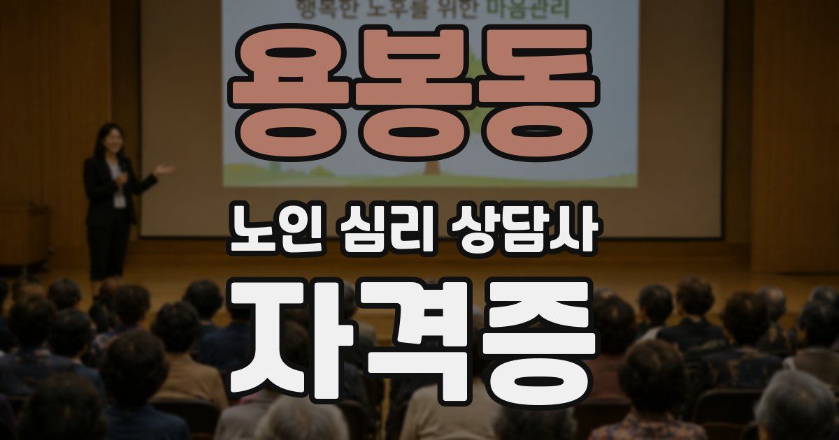 용봉동 노인 심리 상담사 자격증