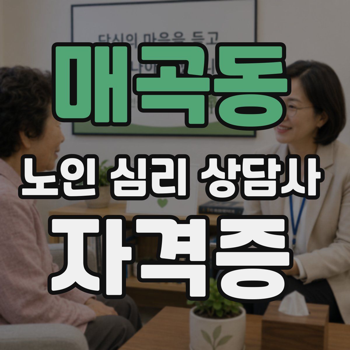 매곡동 노인 심리 상담사 자격증