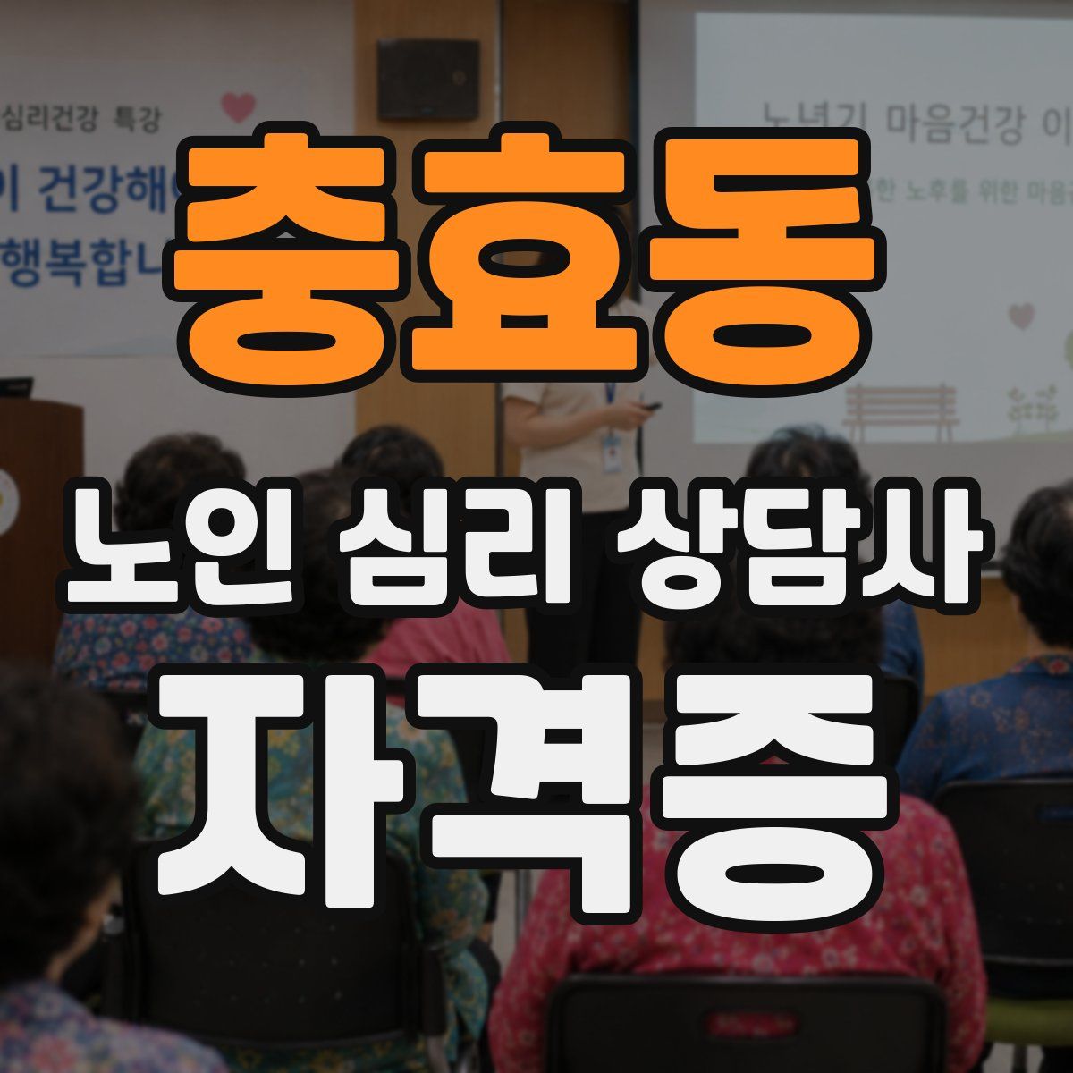 충효동 노인 심리 상담사 자격증