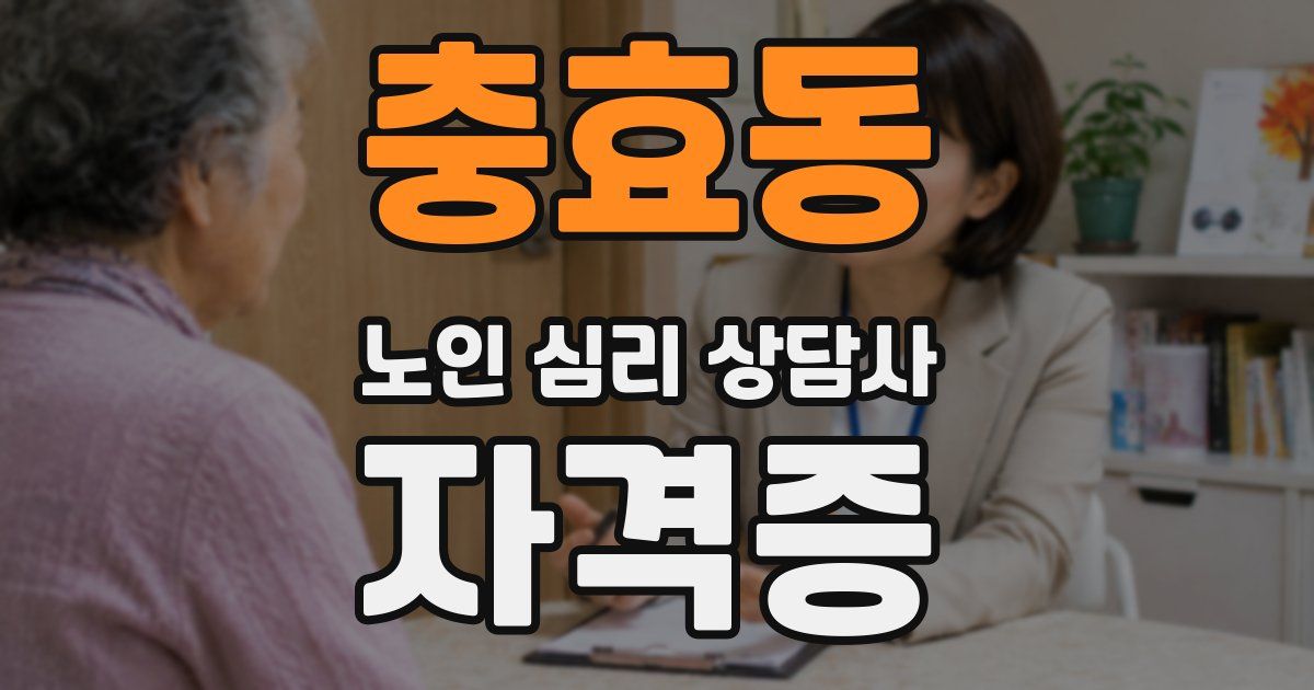 충효동 노인 심리 상담사 자격증