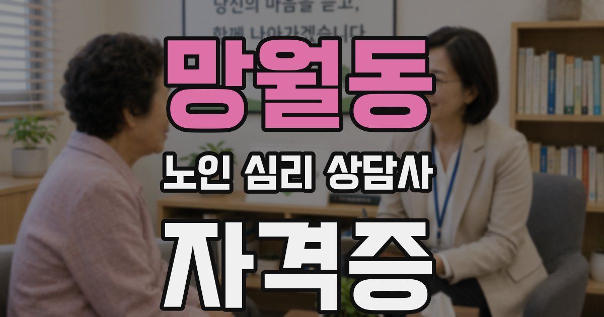 망월동 노인 심리 상담사 자격증