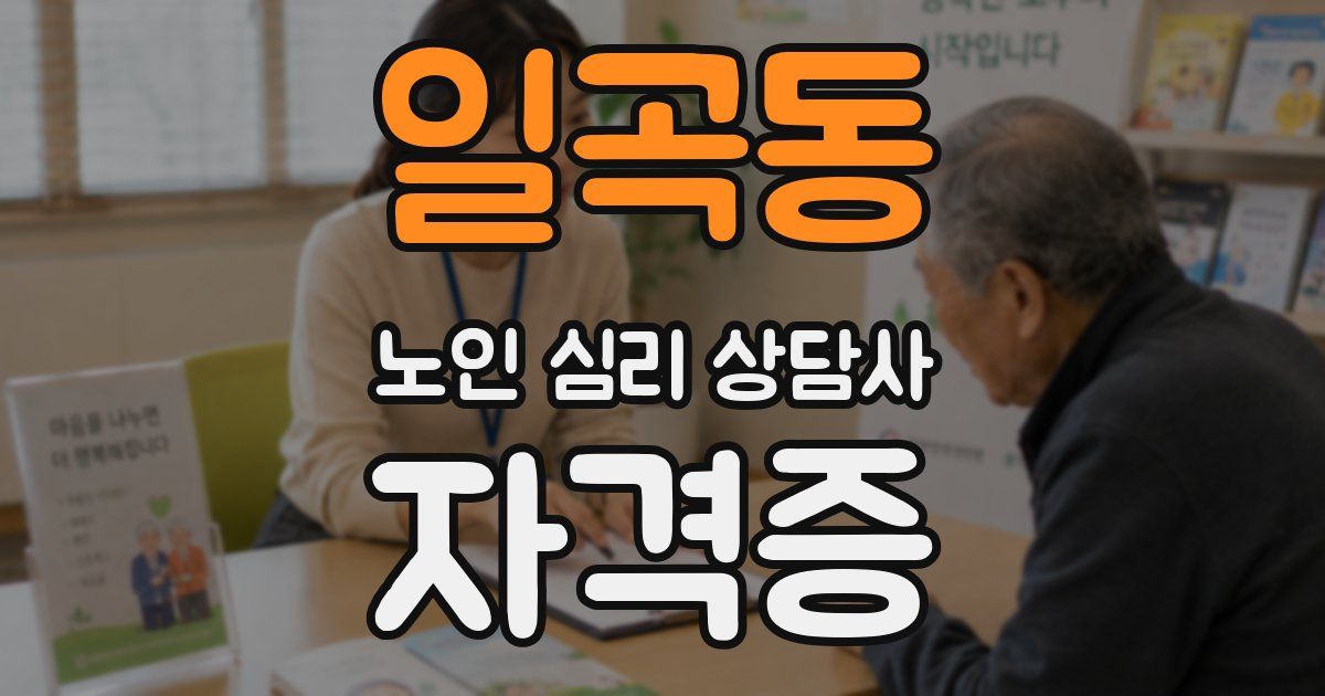 일곡동 노인 심리 상담사 자격증