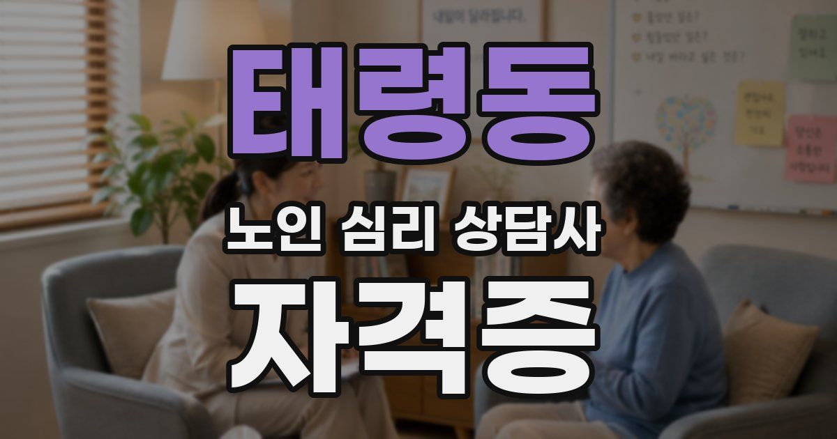 태령동 노인 심리 상담사 자격증