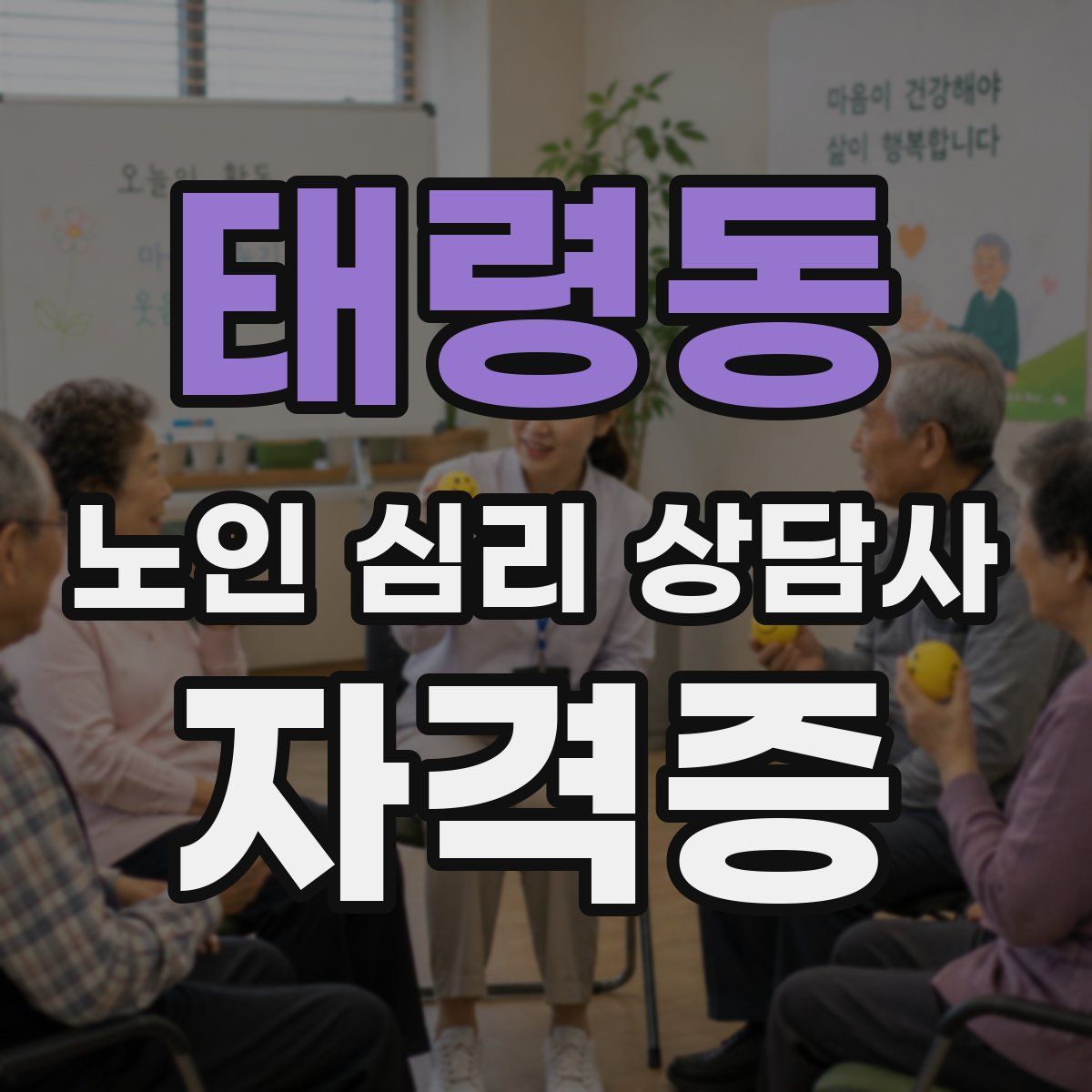 태령동 노인 심리 상담사 자격증
