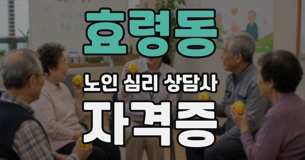 효령동 노인 심리 상담사 자격증