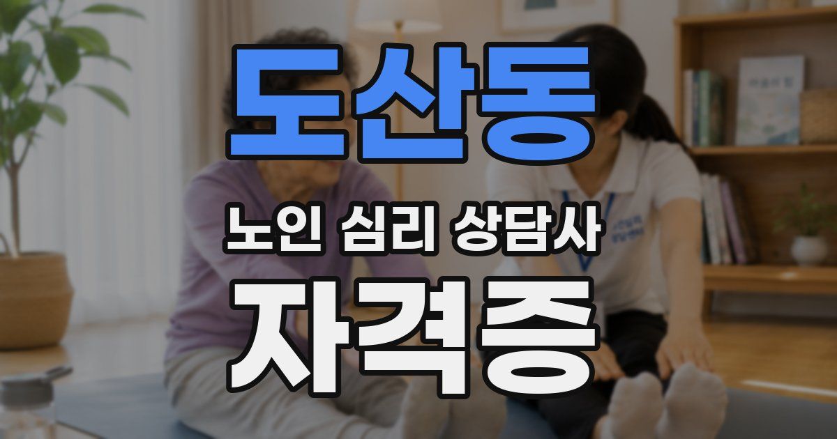 도산동 노인 심리 상담사 자격증
