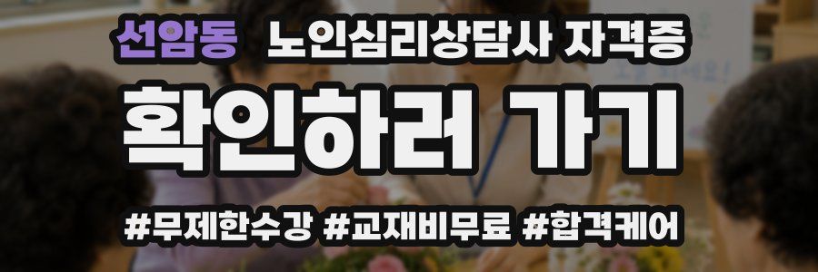선암동 노인 심리 상담사 자격증