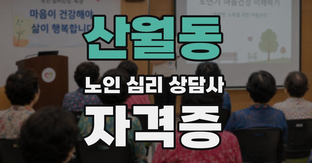 산월동 노인 심리 상담사 자격증