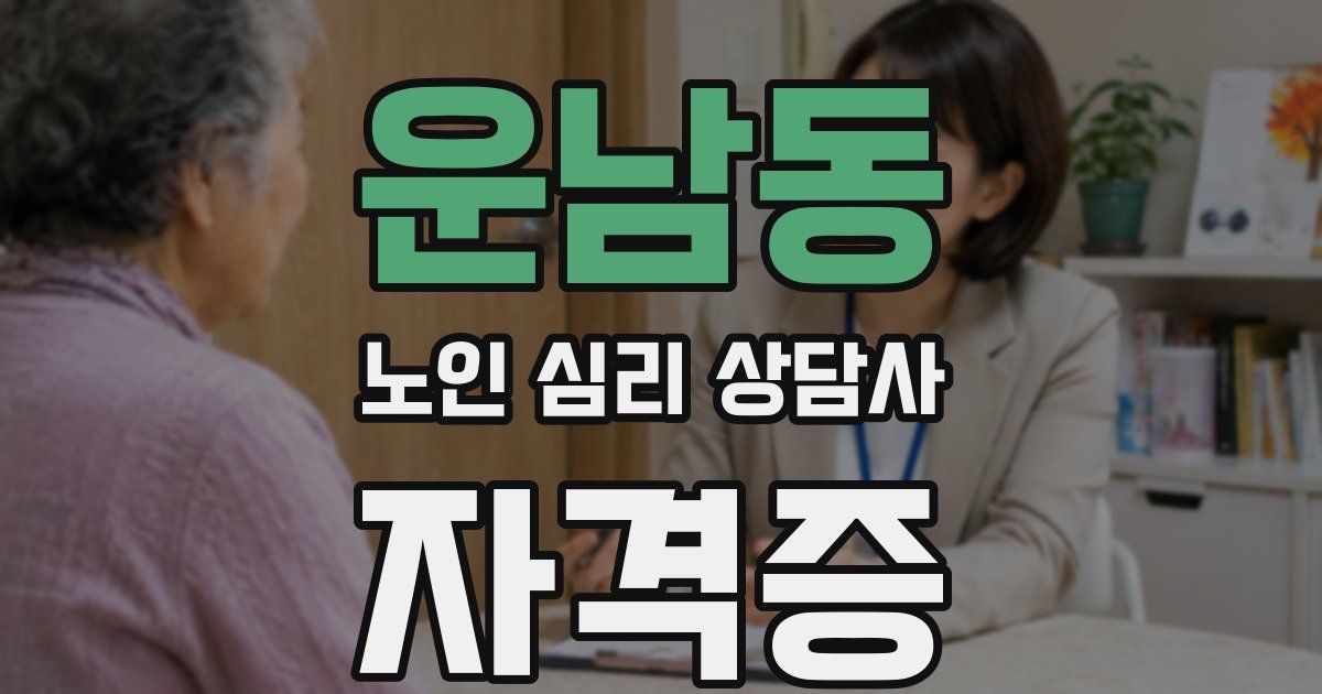운남동 노인 심리 상담사 자격증
