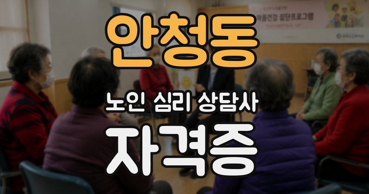 안청동 노인 심리 상담사 자격증