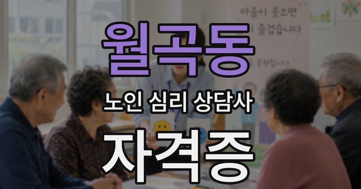 월곡동 노인 심리 상담사 자격증
