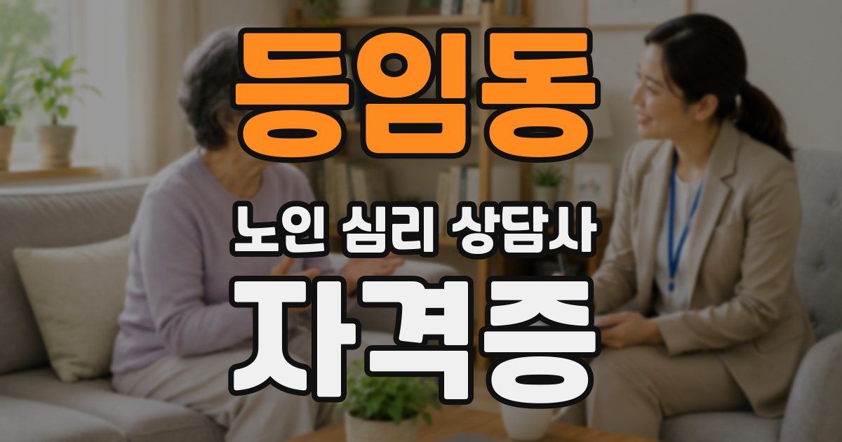 등임동 노인 심리 상담사 자격증