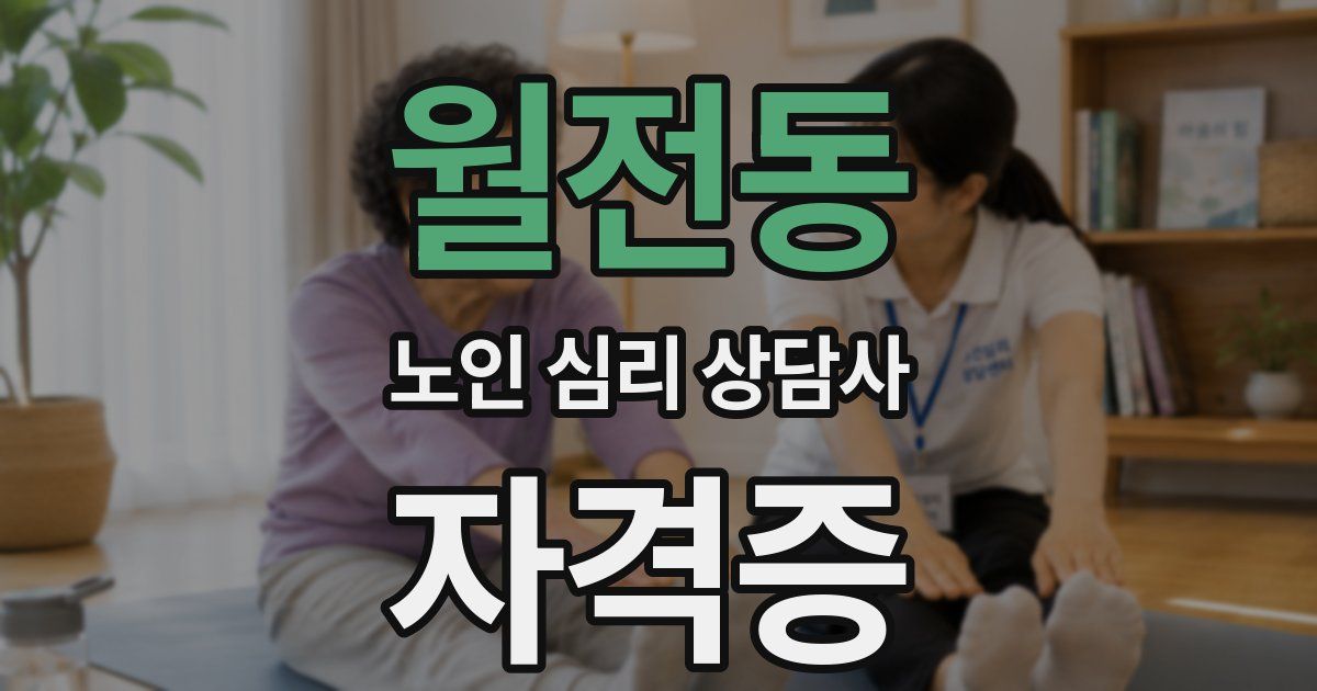 월전동 노인 심리 상담사 자격증