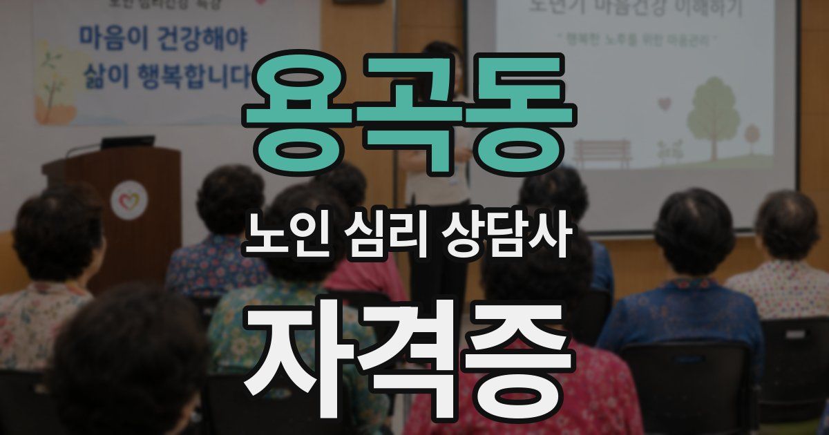 용곡동 노인 심리 상담사 자격증