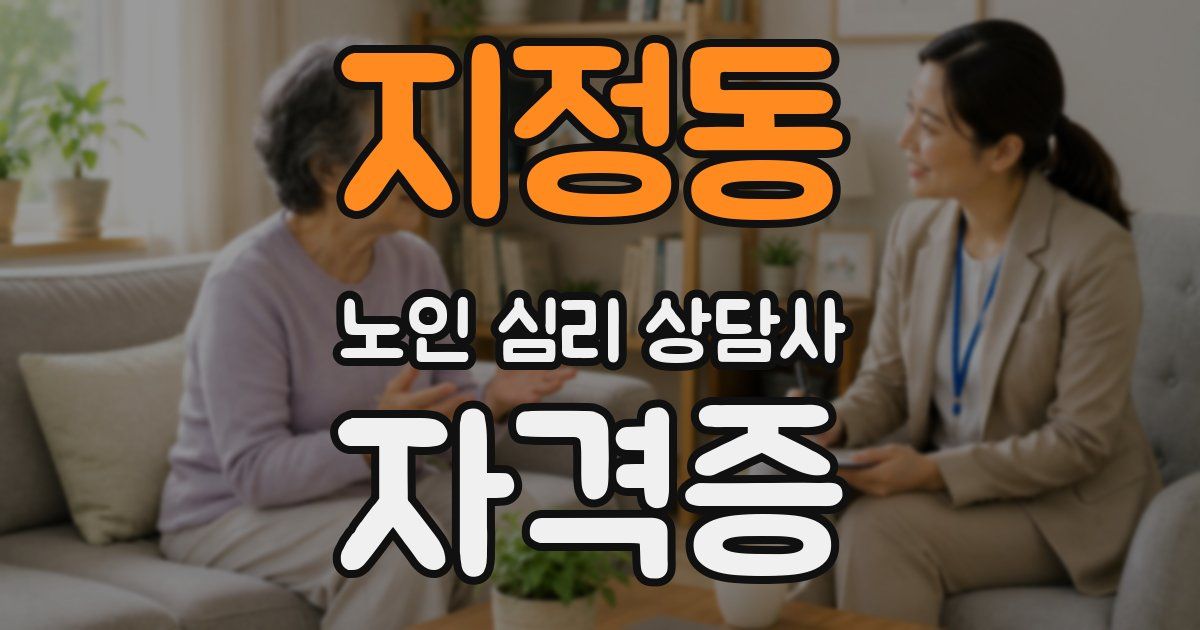 지정동 노인 심리 상담사 자격증