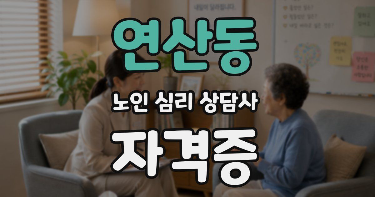 연산동 노인 심리 상담사 자격증
