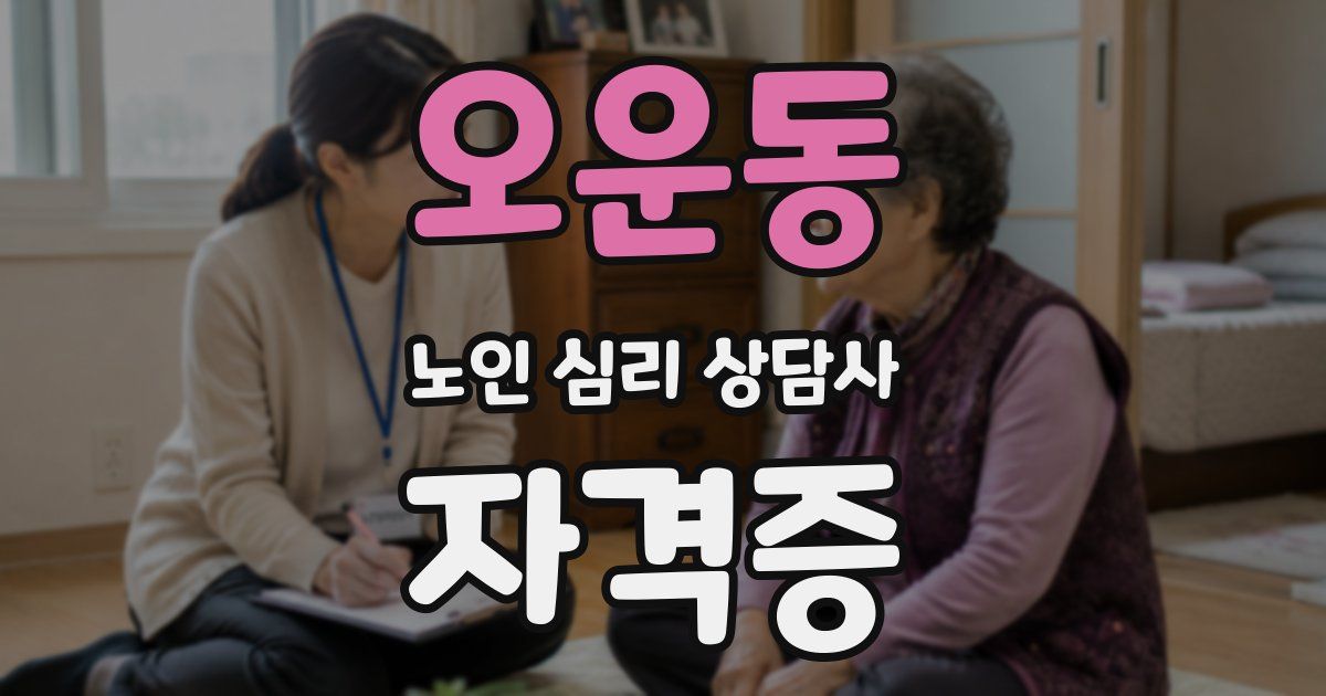 오운동 노인 심리 상담사 자격증
