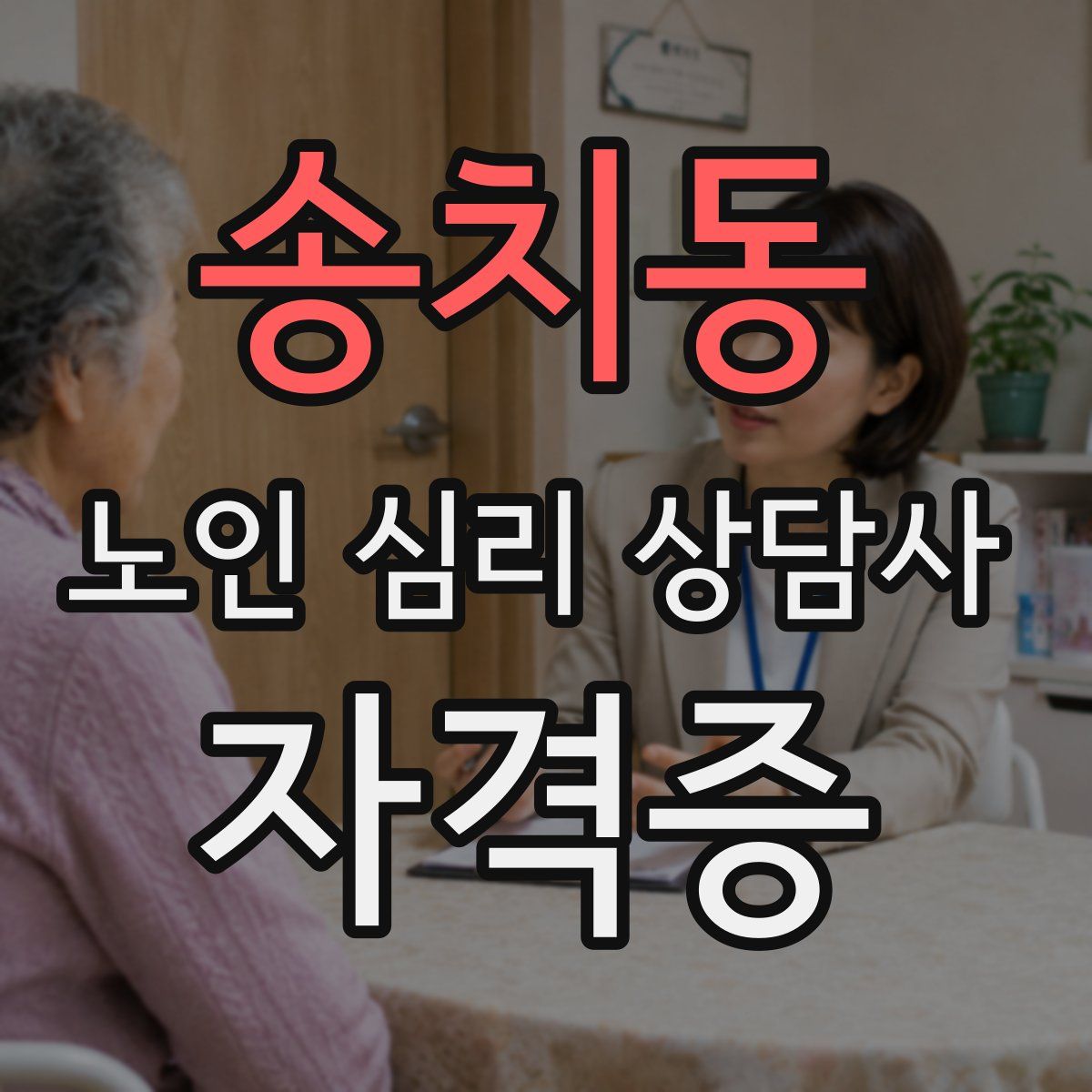 송치동 노인 심리 상담사 자격증