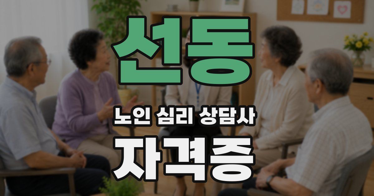 선동 노인 심리 상담사 자격증
