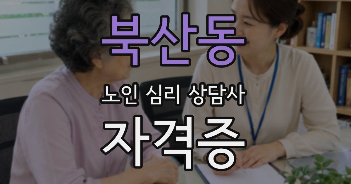북산동 노인 심리 상담사 자격증