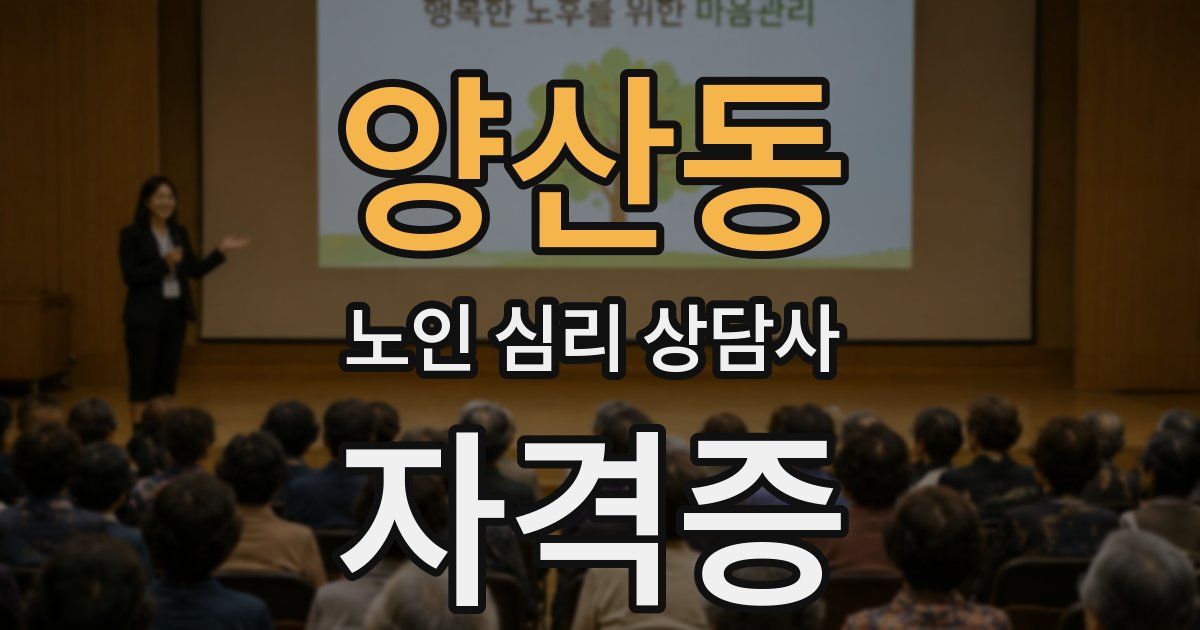 양산동 노인 심리 상담사 자격증