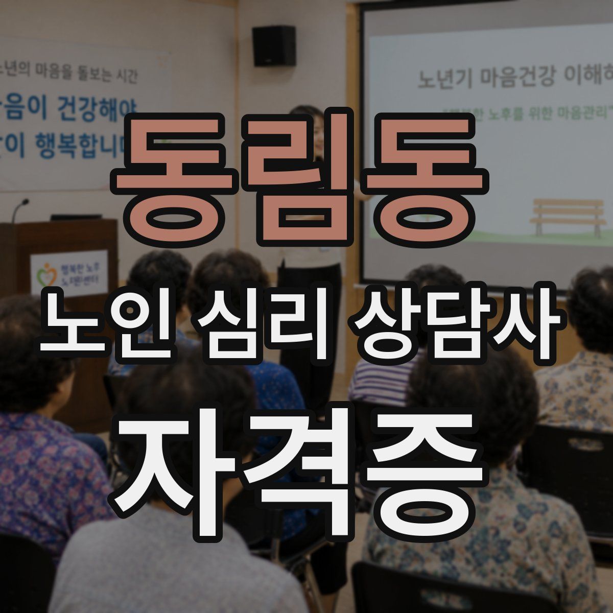 동림동 노인 심리 상담사 자격증