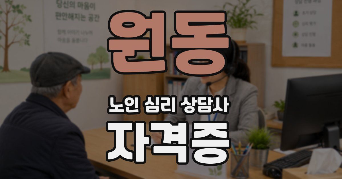 원동 노인 심리 상담사 자격증