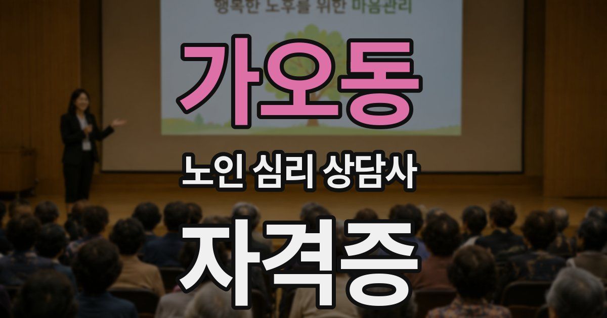 가오동 노인 심리 상담사 자격증