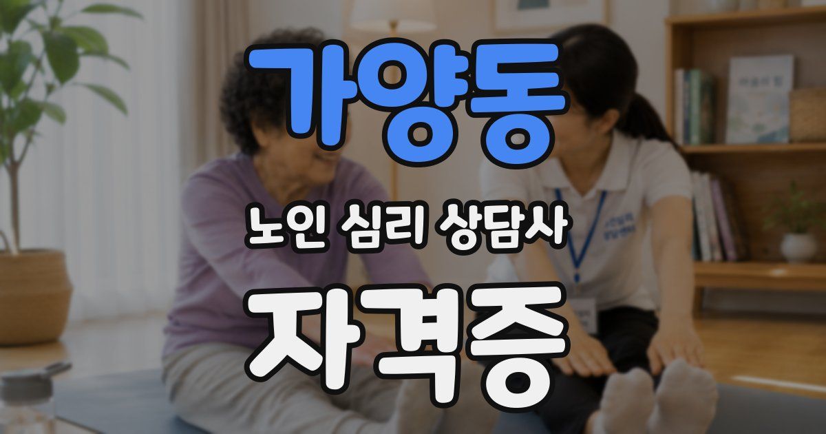 가양동 노인 심리 상담사 자격증
