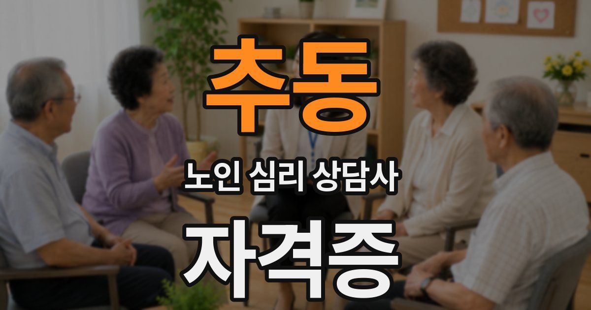 추동 노인 심리 상담사 자격증