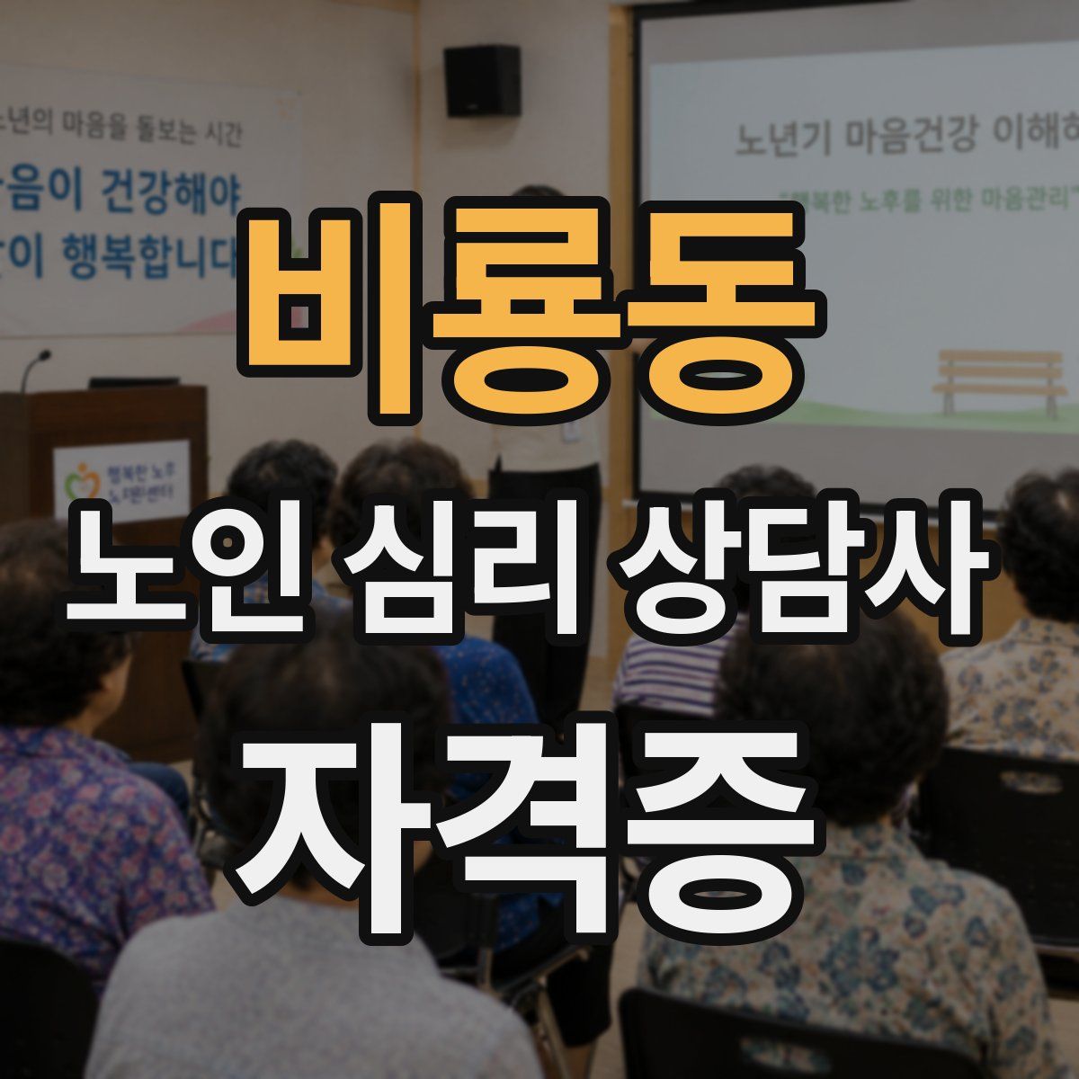 비룡동 노인 심리 상담사 자격증