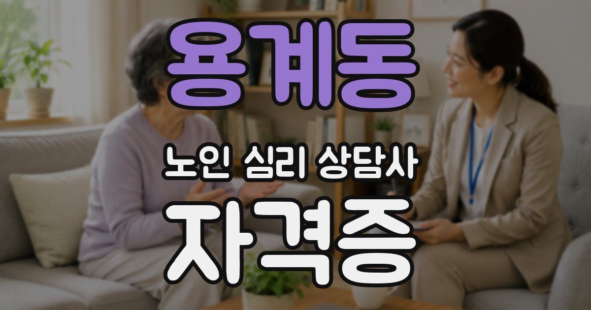 용계동 노인 심리 상담사 자격증