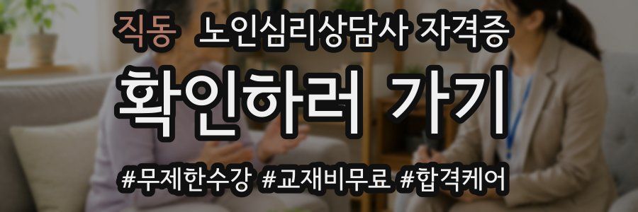 직동 노인 심리 상담사 자격증