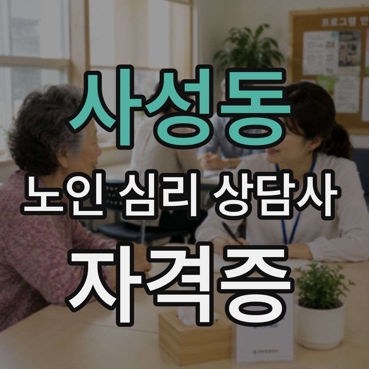 사성동 노인 심리 상담사 자격증