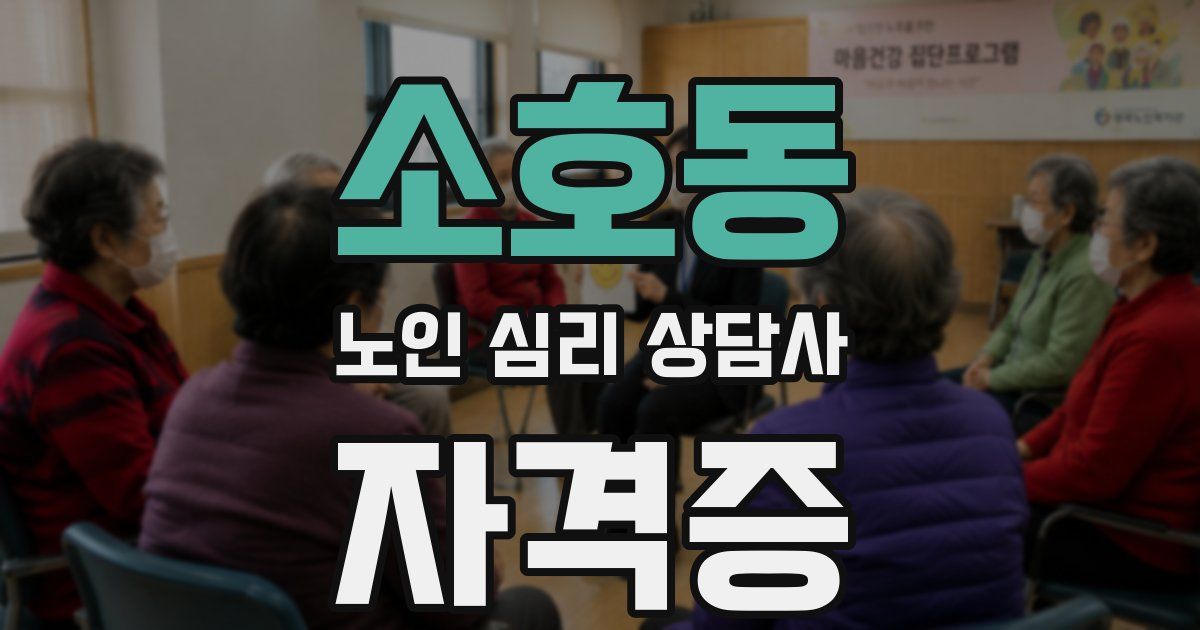 소호동 노인 심리 상담사 자격증