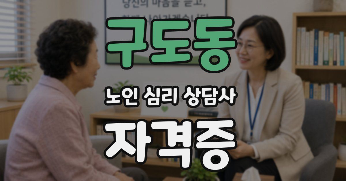 구도동 노인 심리 상담사 자격증